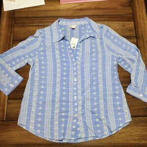 Cato Half Sleeves Blue W/White New Md